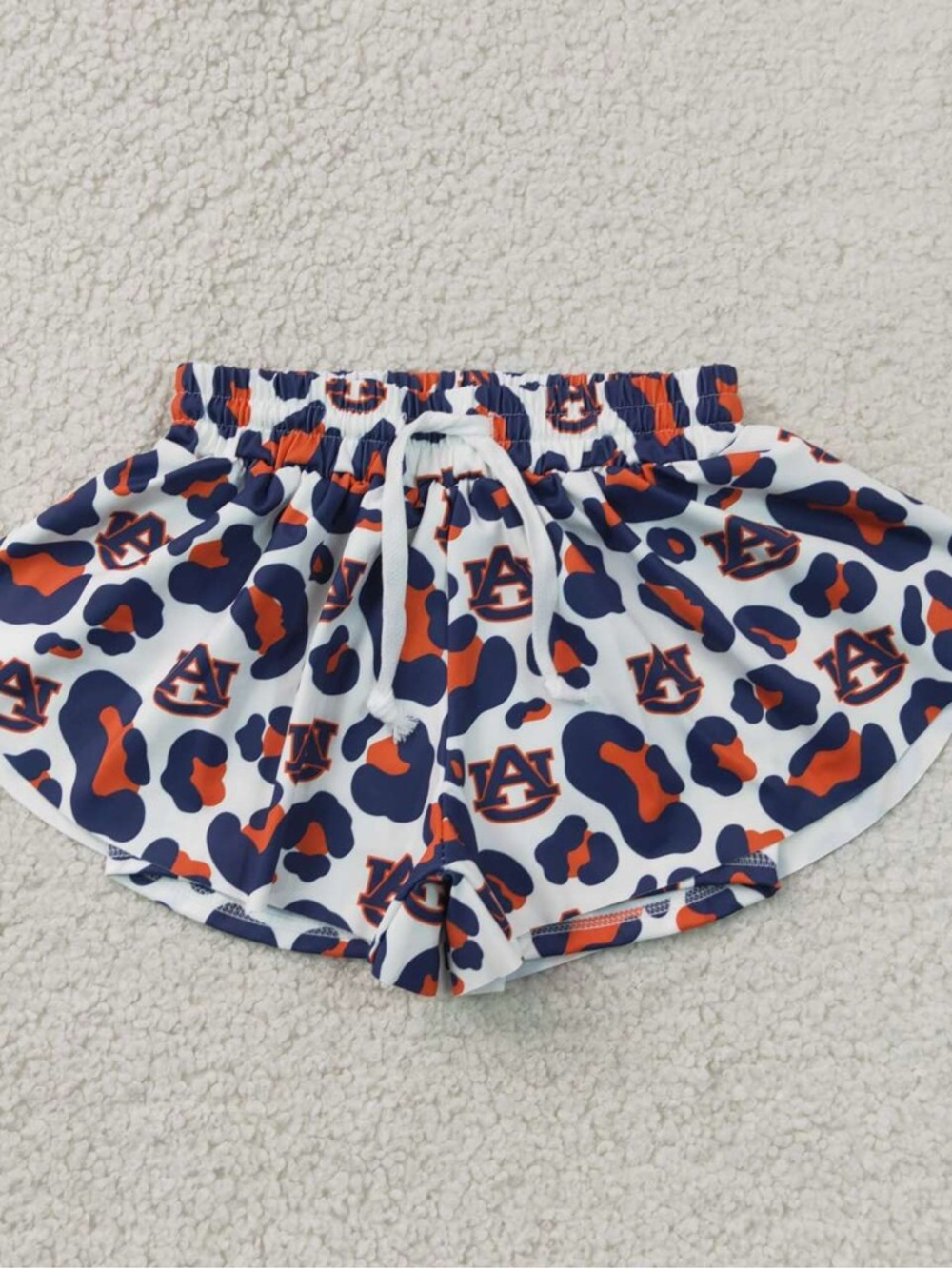 Auburn University Womens Athletic Shorts - Navy & Orange